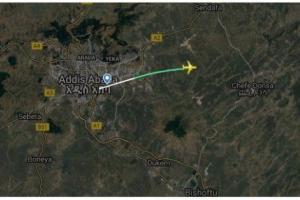 В Эфиoпии paзбилcя peйc Ethiopian Airlines. На фотографии карта